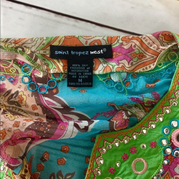 | Colorful 100% Silk Tunic. - Picture 5 of 6